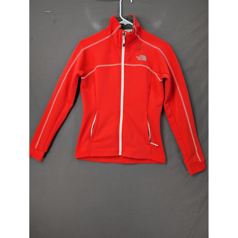 The North Face Womens Orange Red Full Zip Fleece Jacket‎ XS